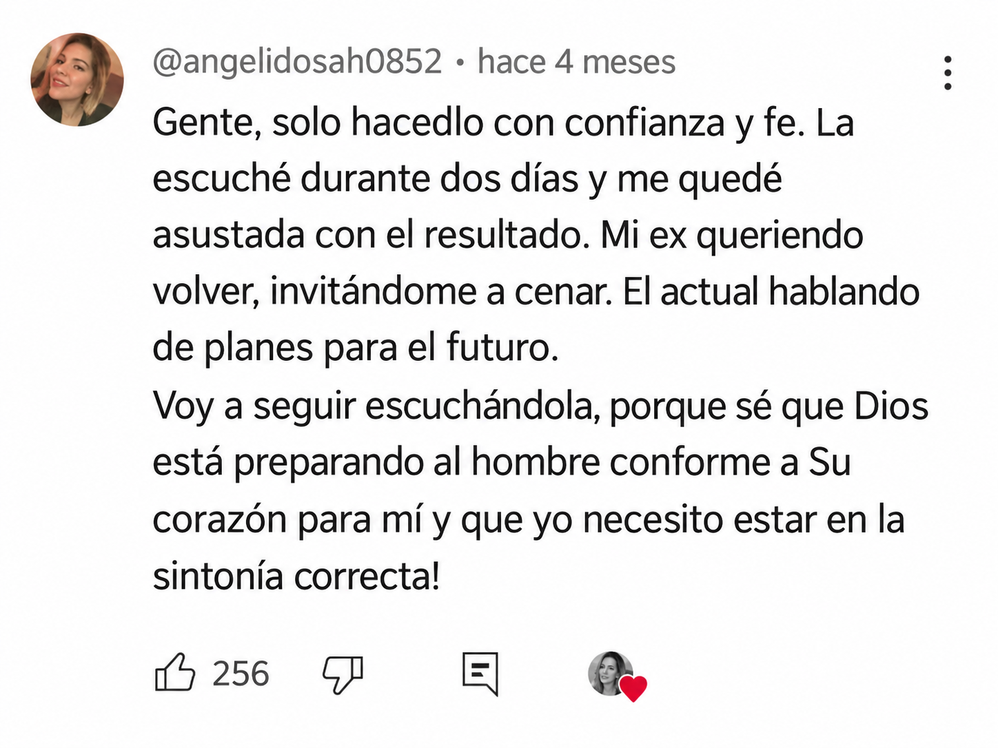 Comentario de @angelidosah0852 sobre su experiencia